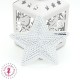 Etoiles en sequins / paillettes à thermocoller - 9 x 9 cm - Argent