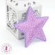 Etoiles en sequins / paillettes à thermocoller - 9 x 9 cm - Parme