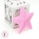 Etoiles en sequins / paillettes à thermocoller - 9 x 9 cm - Rose