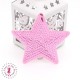 Etoiles en sequins / paillettes à thermocoller - 9 x 9 cm - Rose