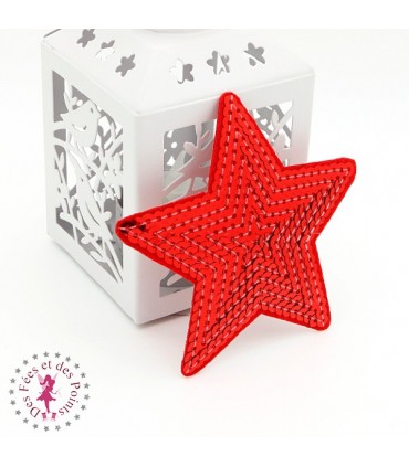 Etoiles en sequins / paillettes à thermocoller - 9 x 9 cm - Rouge
