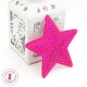 Etoiles en sequins / paillettes à thermocoller - 9 x 9 cm - Fuchsia