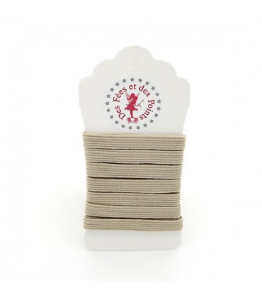 Elastique ruban plat sur cartonnette - 6 mm - 20 couleurs