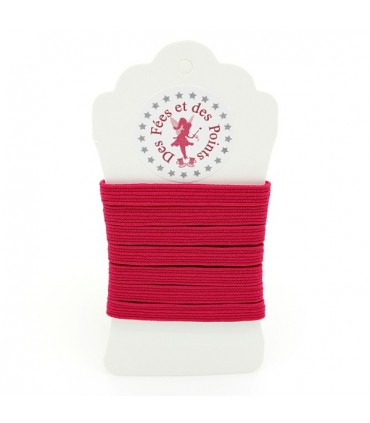 Elastique ruban plat sur cartonnette - 6 mm - 20 couleurs