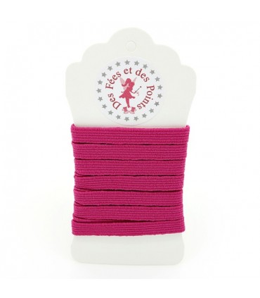 Elastique ruban plat sur cartonnette - 6 mm - 20 couleurs