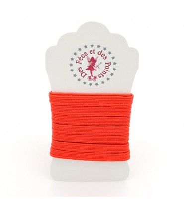 Elastique ruban plat sur cartonnette - 6 mm - 20 couleurs