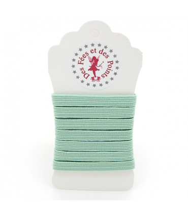 Elastique ruban plat sur cartonnette - 6 mm - 20 couleurs