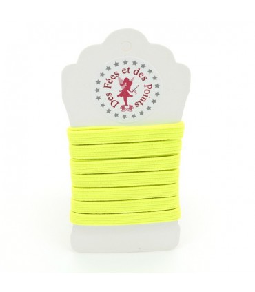 Elastique ruban plat sur cartonnette - 6 mm - 20 couleurs