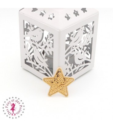 Etoiles en sequins / paillettes à thermocoller - 3.5 x 3.5 cm - Or