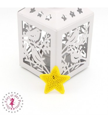 Etoiles en sequins / paillettes à thermocoller - 3.5 x 3.5 cm - Jaune