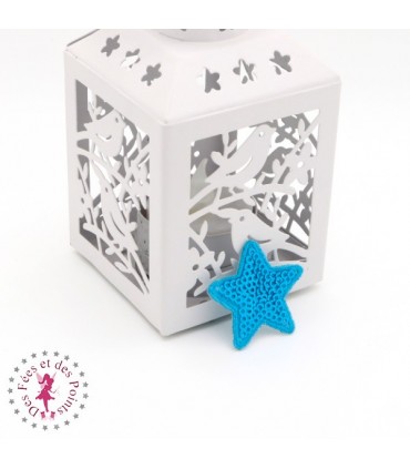 Etoiles en sequins / paillettes à thermocoller - 3.5 x 3.5 cm - Turquoise