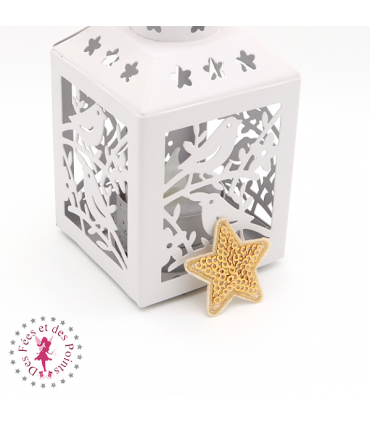 Etoiles en sequins / paillettes à thermocoller - 3.5 x 3.5 cm - Or