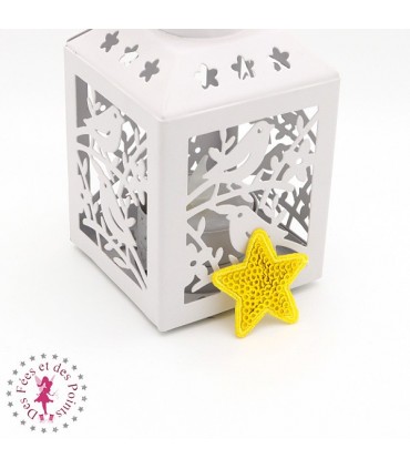 Etoiles en sequins / paillettes à thermocoller - 3.5 x 3.5 cm - Jaune