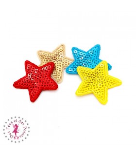 Etoiles en sequins / paillettes à thermocoller - 3.5 x 3.5 cm