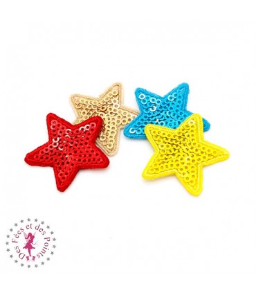 Etoiles en sequins / paillettes à thermocoller - 3.5 x 3.5 cm