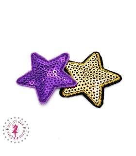 Etoiles en sequins / paillettes à thermocoller - 4 x 4 cm