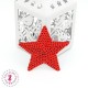 Etoiles en sequins / paillettes à thermocoller - 7 x 7 cm - Rouge