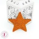 Etoiles en sequins / paillettes à thermocoller - 7 x 7 cm - Orange