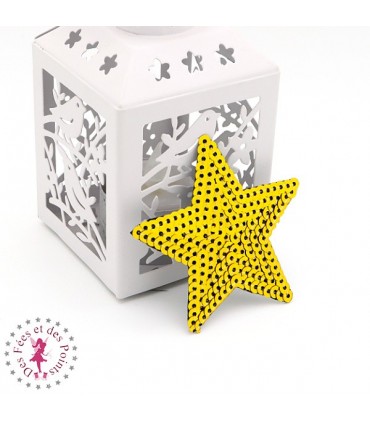 Etoiles en sequins / paillettes à thermocoller - 7 x 7 cm - Jaune
