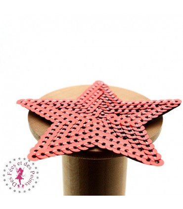 Etoiles en sequins / paillettes à thermocoller - 7 x 7 cm - Rouge