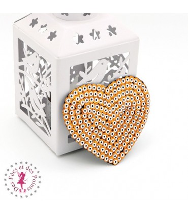 Coeurs en sequins / paillettes à thermocoller - 7 x 6 cm