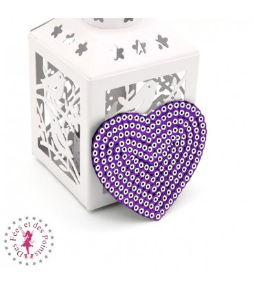 Coeurs en sequins / paillettes à thermocoller - 7 x 6 cm