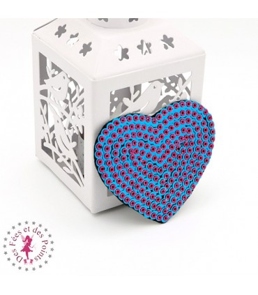 Coeurs en sequins / paillettes à thermocoller - 7 x 6 cm