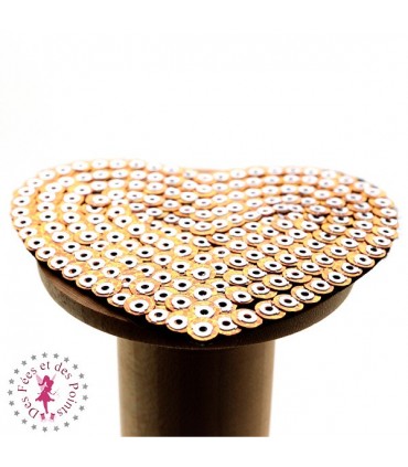 Coeurs en sequins / paillettes à thermocoller - 7 x 6 cm