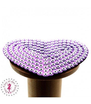 Coeurs en sequins / paillettes à thermocoller - 7 x 6 cm
