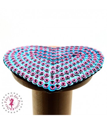 Coeurs en sequins / paillettes à thermocoller - 7 x 6 cm