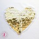 Coeur en sequins / paillettes - 25 cm - Or