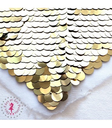 Coeur en sequins / paillettes - 25 cm - Or