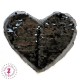 Coeur en sequins / paillettes - 25 cm - Noir