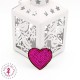 Coeur en sequins / paillettes à thermocoller - 3.8 x 4 cm - Fuchsia