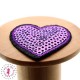 Coeur en sequins / paillettes à thermocoller - 3.8 x 4 cm - Violet