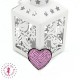Coeur en sequins / paillettes à thermocoller - 3.8 x 4 cm - Rose