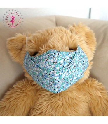 Masque de protection Antibuée - Bulles bleues - Taille L