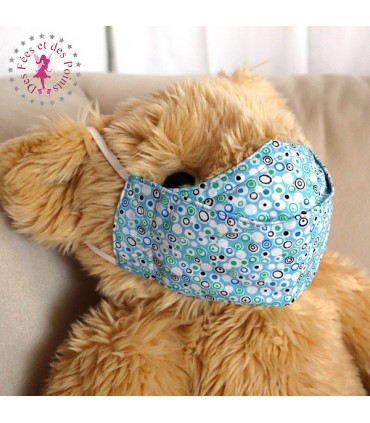 Masque de protection Antibuée - Bulles bleues - Taille L