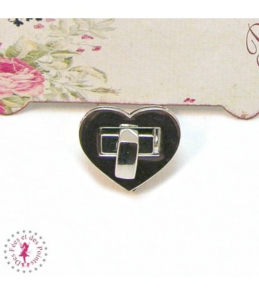 Fermoir à tourner "Petit coeur" - Argent