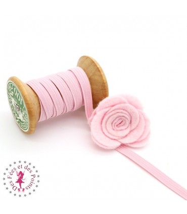Elastique ruban plat au mètre - 6 mm - Rose clair