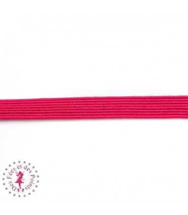 Elastique ruban plat au mètre - 6 mm - Fuchsia