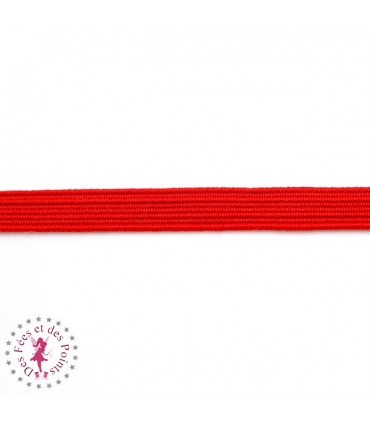 Elastique ruban plat au mètre - 6 mm - Rouge orangé