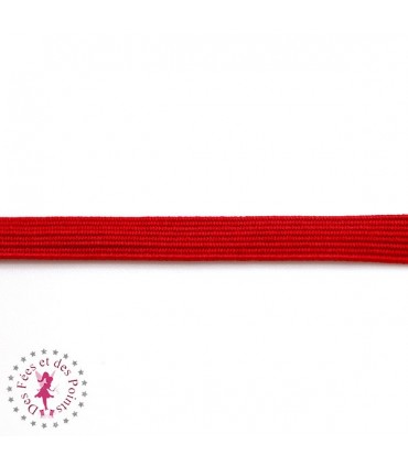 Elastique ruban plat au mètre - 6 mm - Rouge