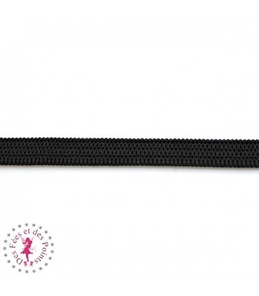Elastique ruban plat au mètre - 6 mm - Noir