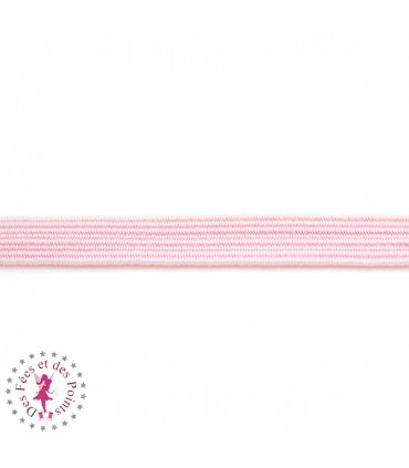 Elastique ruban plat au mètre - 6 mm - Rose clair
