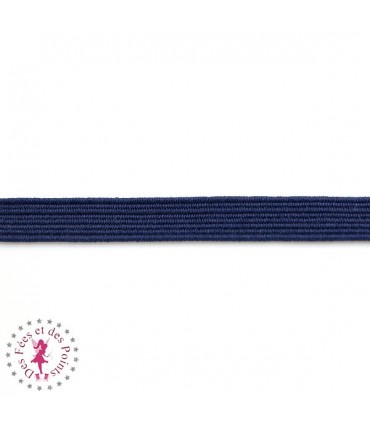 Elastique ruban plat au mètre - 6 mm - Bleu foncé