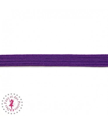 Elastique ruban plat au mètre - 6 mm - Violet