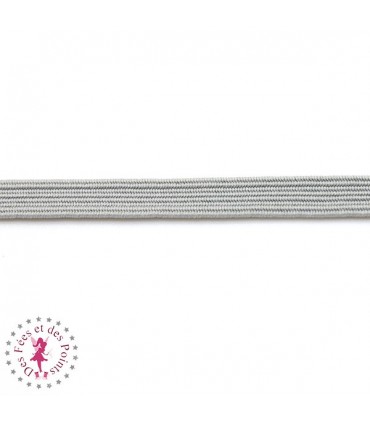 Elastique ruban plat au mètre - 6 mm - Gris