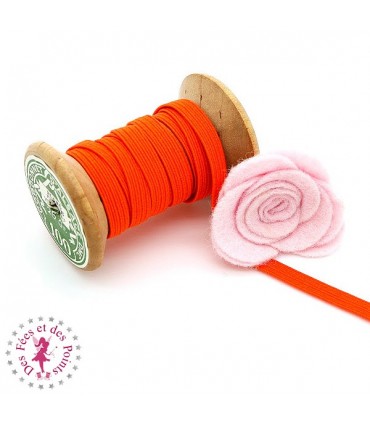 Elastique ruban plat au mètre - 6 mm - Citrouille