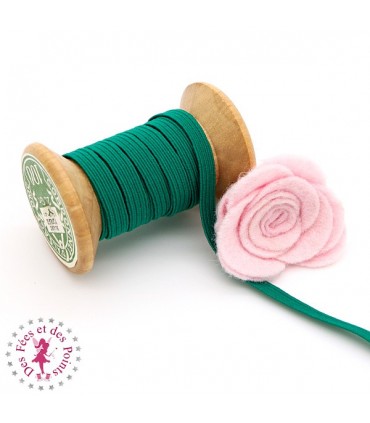 Elastique ruban plat au mètre - 6 mm - Vert foncé